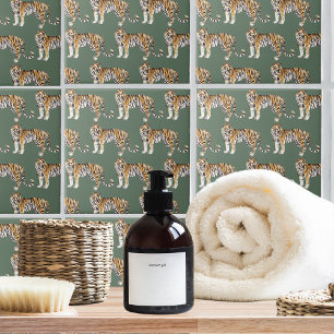 Carreau Motif sauvage des tigres d'aquarelle tropicale mod