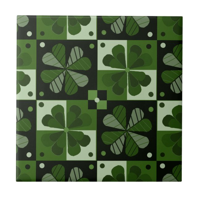 Carreau Motif shamrock Checkerboard (Devant)