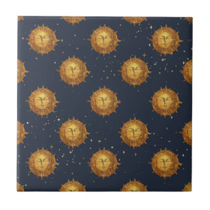 Carreau Motif Soleil Céleste Or (1)