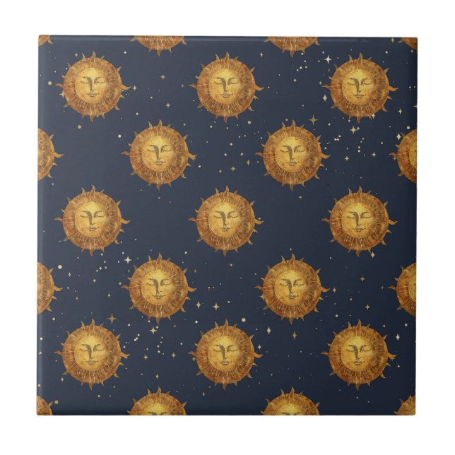 Carreau Motif Soleil Céleste Or (1) (Devant)