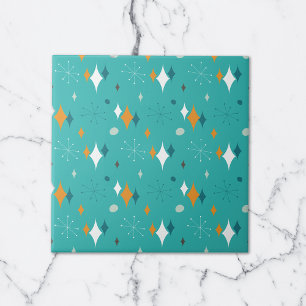 Carreau Motif Starburst Mid Century Modern en Turquoise