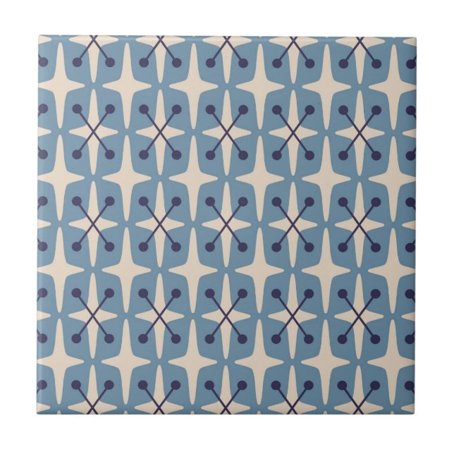 Carreau Motif Starburst moderne du milieu du siècle (Devant)