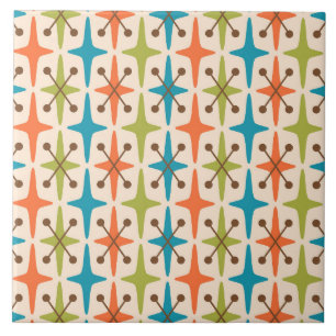 Carreau Motif Starburst moderne du milieu du siècle