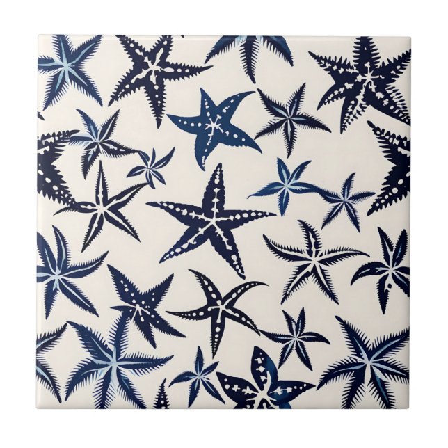 Carreau Motif stylo Starfish en bleu (Devant)