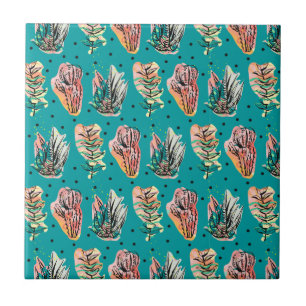 Carreau Motif Succulent de Cactus Graphiques Abstraits