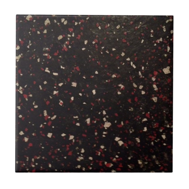 Carreau motif tacheté noir et rouge et blanc (Devant)