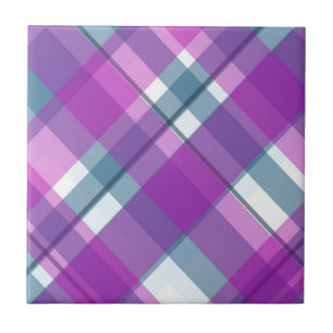Carreau Motif Tartan Violet