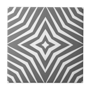 Carreau Motif tendance avec étoiles blanc et gris M4
