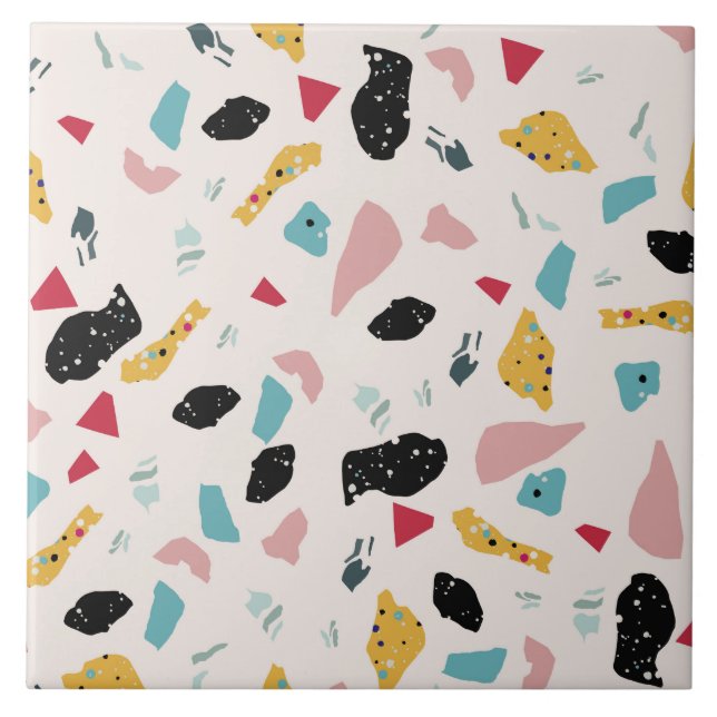 Carreau Motif terrazzo coloré (Devant)