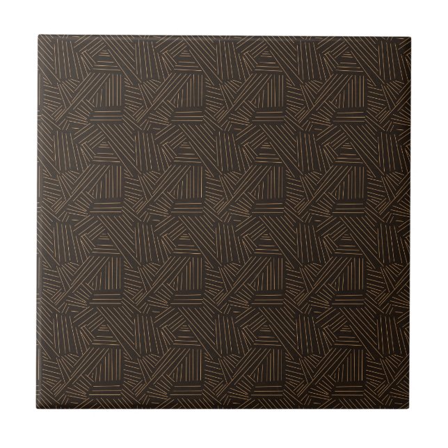 Carreau Motif Tiki Brun Look Polynésien Décor Rustique (Devant)