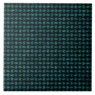 Carreau Motif Tissé Abstrait Bleu Vert