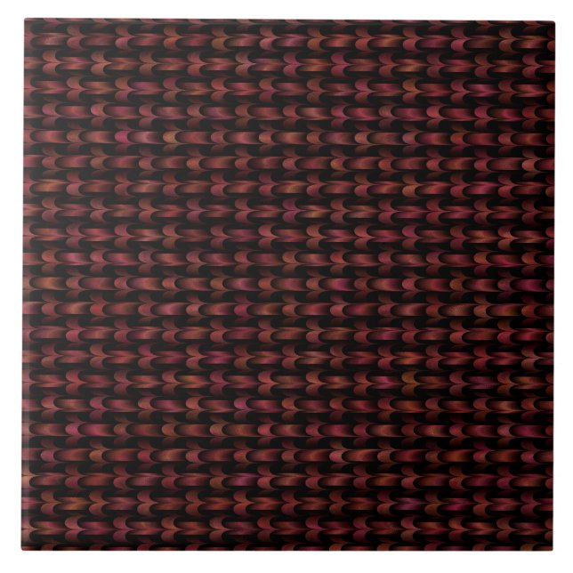 Carreau Motif Tissé Abstrait Rose Noir (Devant)