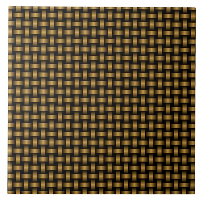 Carreau Motif tissé orange et noir (Devant)