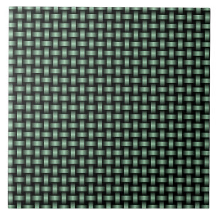 Carreau Motif Tissé Vert Noir