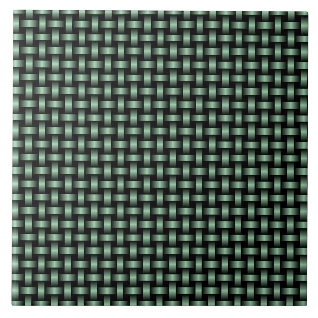 Carreau Motif Tissé Vert Noir (Devant)