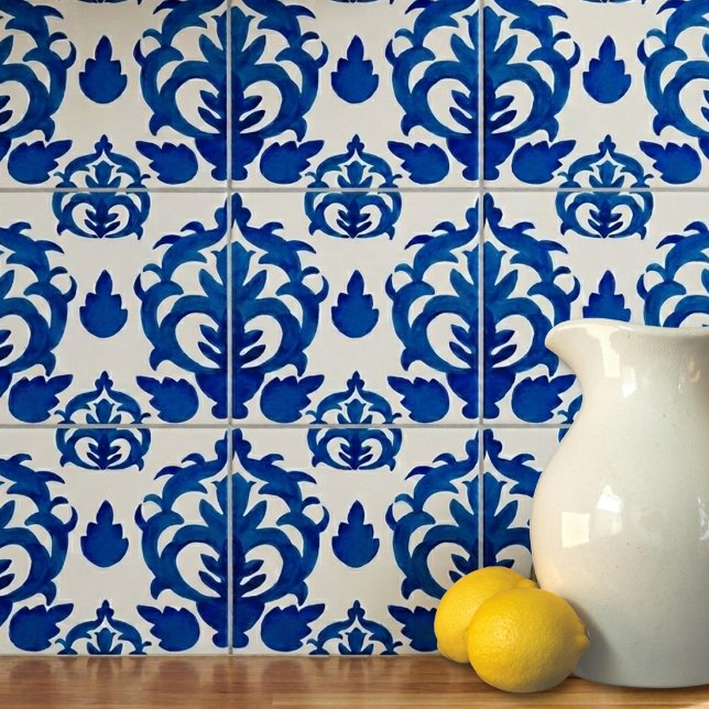 Carreau Motif Toile de Jouy bleu  (Créateur téléchargé)