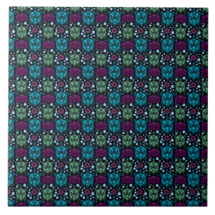 Carreau Motif Tortue de Mer & Fleur de Lotus 