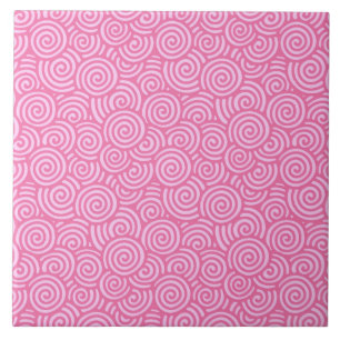 Carreau motif tourbillon japonais - menthe poivrée rose