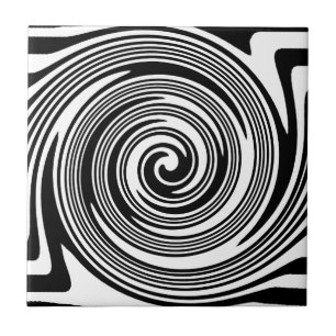 Carreau motif tourbillon noir et blanc