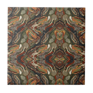 Carreau Motif tourbillonnant de tons terreux abstraits