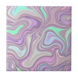 Carreau Motif tourbillonnant en marbre violet pastel