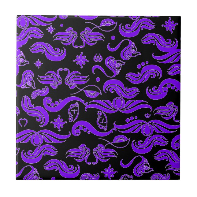 Carreau Motif Tourbillons Violets (Devant)