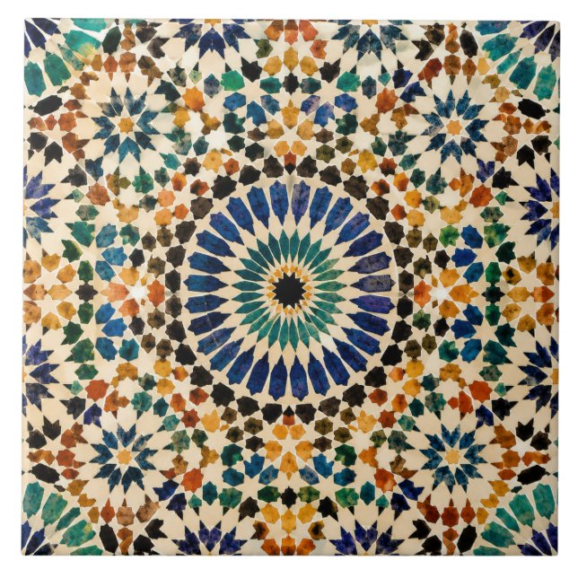 Carreau Motif traditionnel de mosaïque marocaine (Devant)