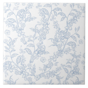 Carreau Motif traditionnel de Toile-De-Jouy Chinoiserie 