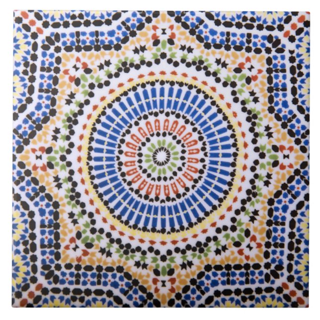 Carreau Motif traditionnel de tuile d'Azulejo de Portugais (Devant)