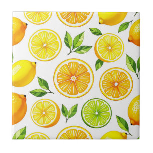 Carreau Motif tranche de citron agrumes