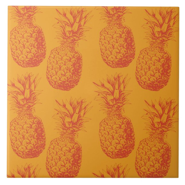 Carreau Motif transparent avec ananas (Devant)