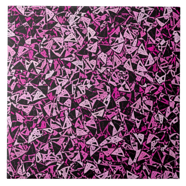 Carreau Motif Triangle Noir Rose (Devant)