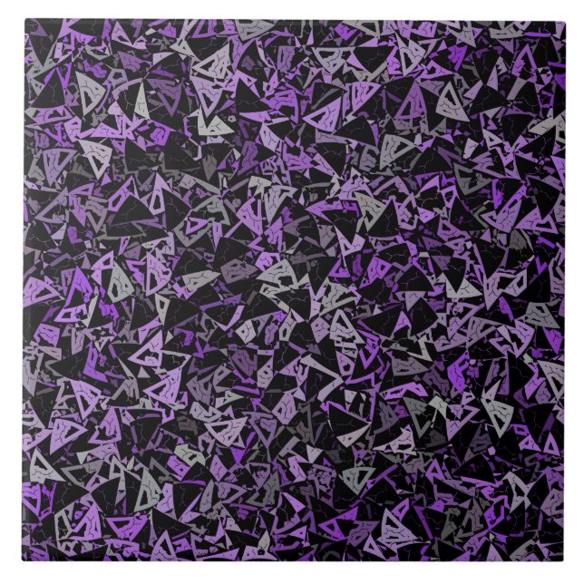Carreau Motif Triangle Noir Violet (Devant)