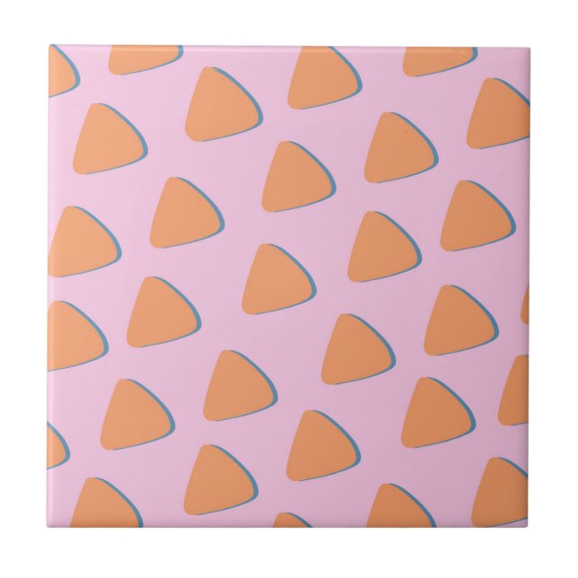 Carreau Motif Triangle Orange Rose (Devant)