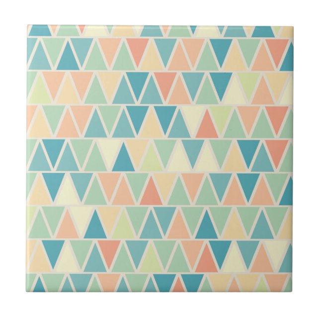 Carreau Motif triangle orange turquoise (Devant)
