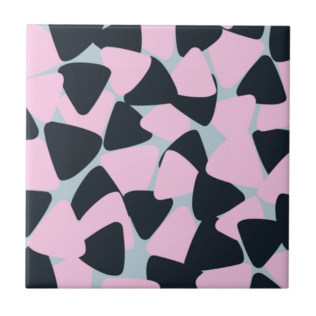 Carreau Motif Triangle Rose Noir Bleu (Devant)