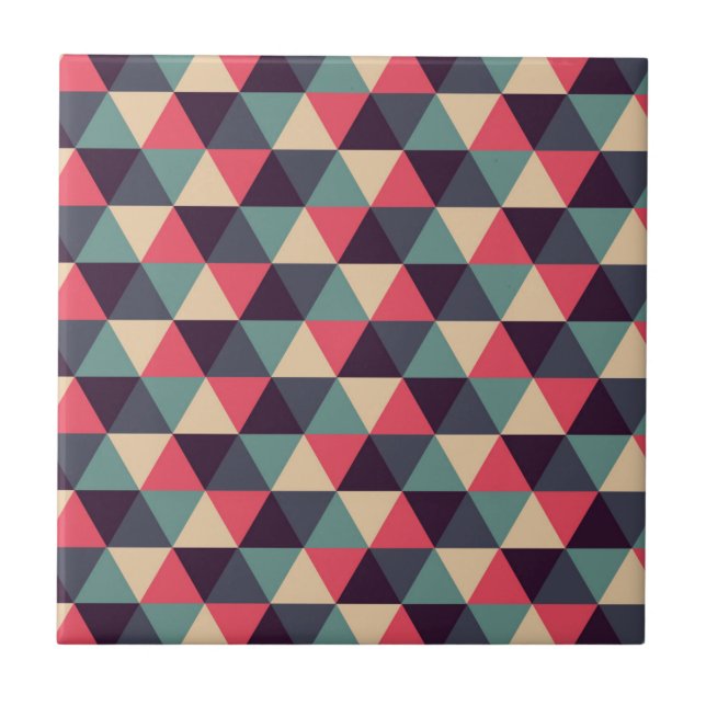 Carreau Motif Triangle Turquoise Et Rose (Devant)