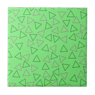 Carreau Motif triangulaire géométrique néon vert