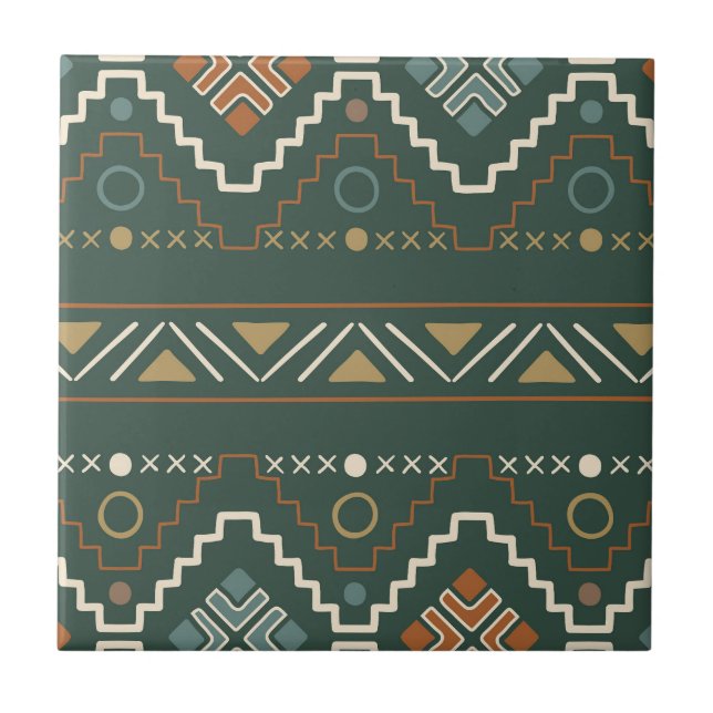 Carreau Motif tribal Boho sans joint (Devant)
