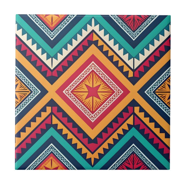 Carreau Motif tribal coloré (Devant)