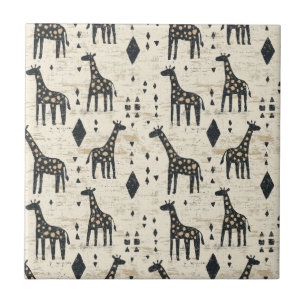 Carreau Motif tribal de girafe bohème