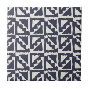 Carreau Motif tribal en ivoire de triangle d'Ikat