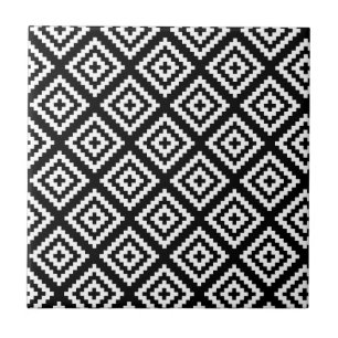 Carreau Motif tribal géométrique noir et blanc