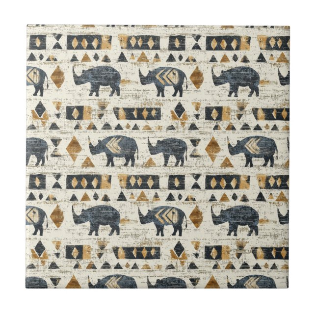 Carreau Motif tribal Rhino Rustique (1) (Devant)