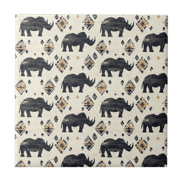 Carreau Motif tribal Rhino Rustique (2) (Devant)