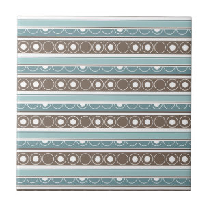 Carreau Motif trié avec cercles et anneaux style rétro
