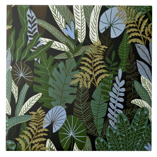 Carreau Motif tropical Aloha Exotic Green Jungle (Devant)