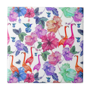 Carreau Motif tropical d'aquarelle