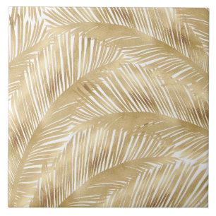 Carreau Motif Tropical de feuille d'or moderne