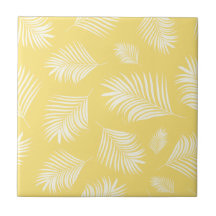 Motif tropical jaune-jaune à feuilles de palme